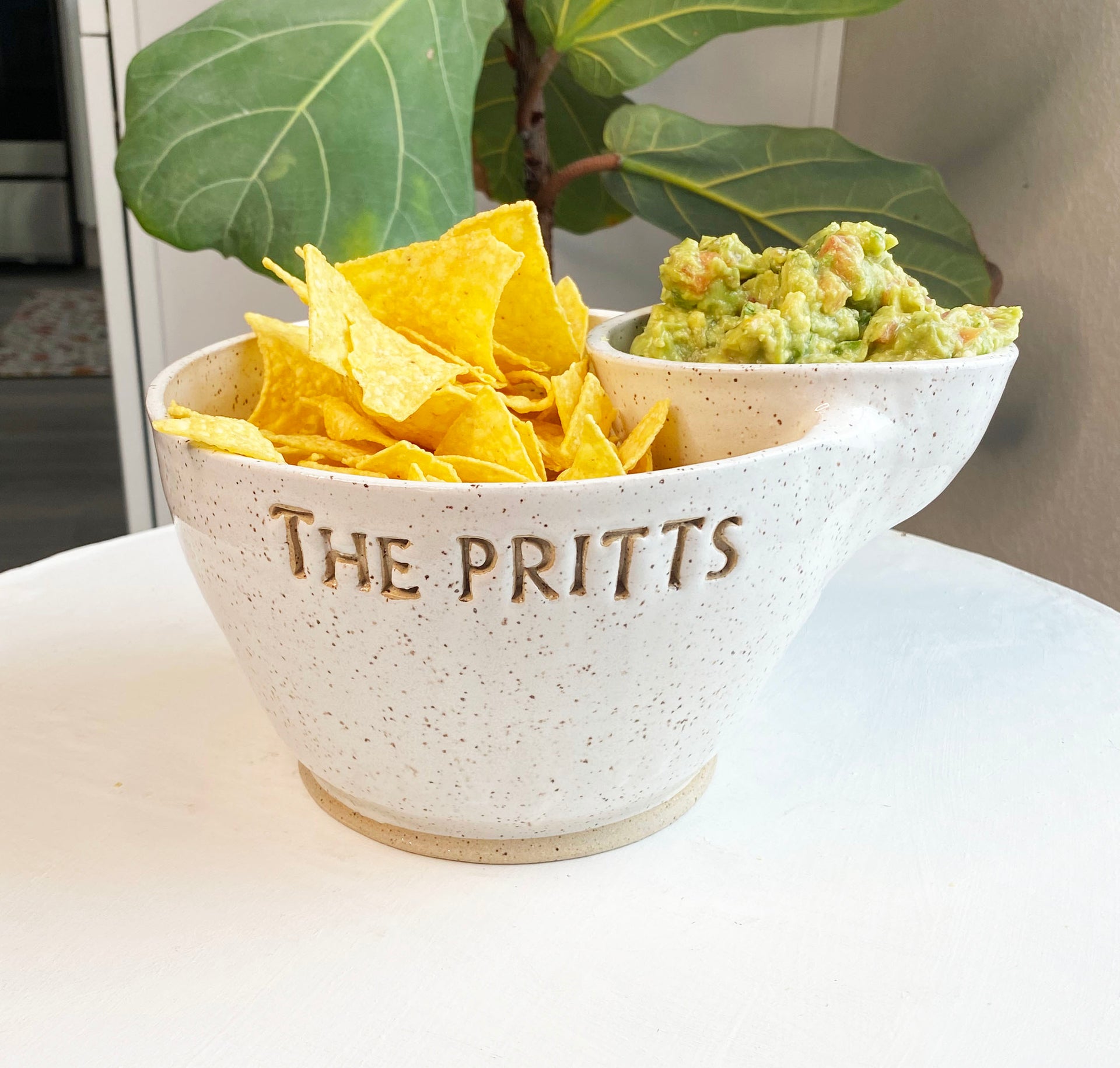 Custom Chip & Dip Bowl - Custom White