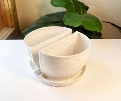 Slightly Flawed White Bookend Planters