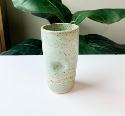 Mint Striped Thumb Cup