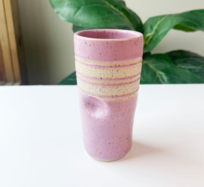 Purple Stripe Thumb Cup