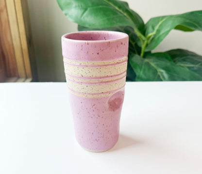 Purple Stripe Thumb Cup