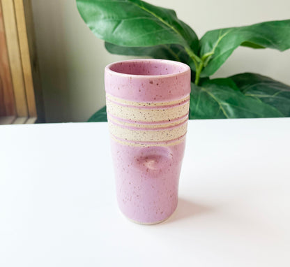 Purple Stripe Thumb Cup