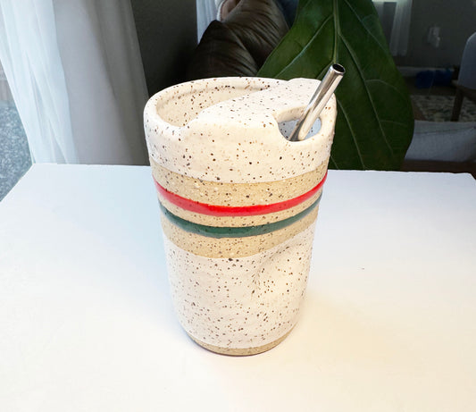 Striped To-go Thumb Cup