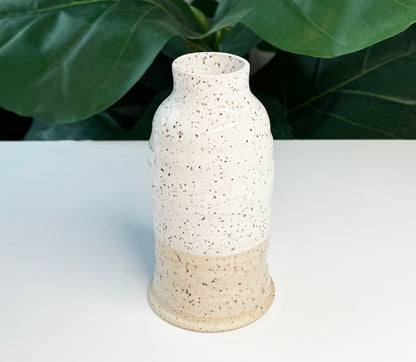 White on Tan Vase