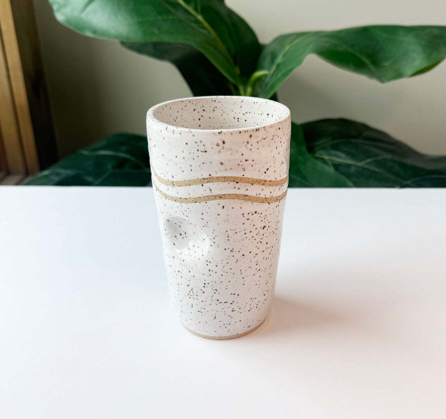 White Striped Thumb Cup