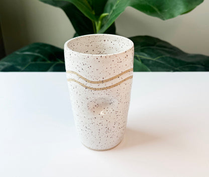 White Striped Thumb Cup