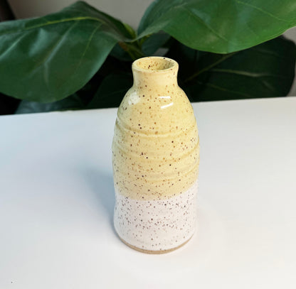 Butter Yellow on White Vase