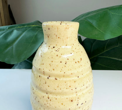 Butter Yellow on White Vase